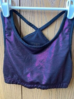 Danskin Black Sports Bra with Pink Shimmer
